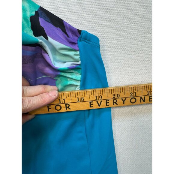 Lane Bryant Womens Ruched Swimsuit Top Size 44C Multicolor Swimwear Beach Chic - Picture 9 of 12